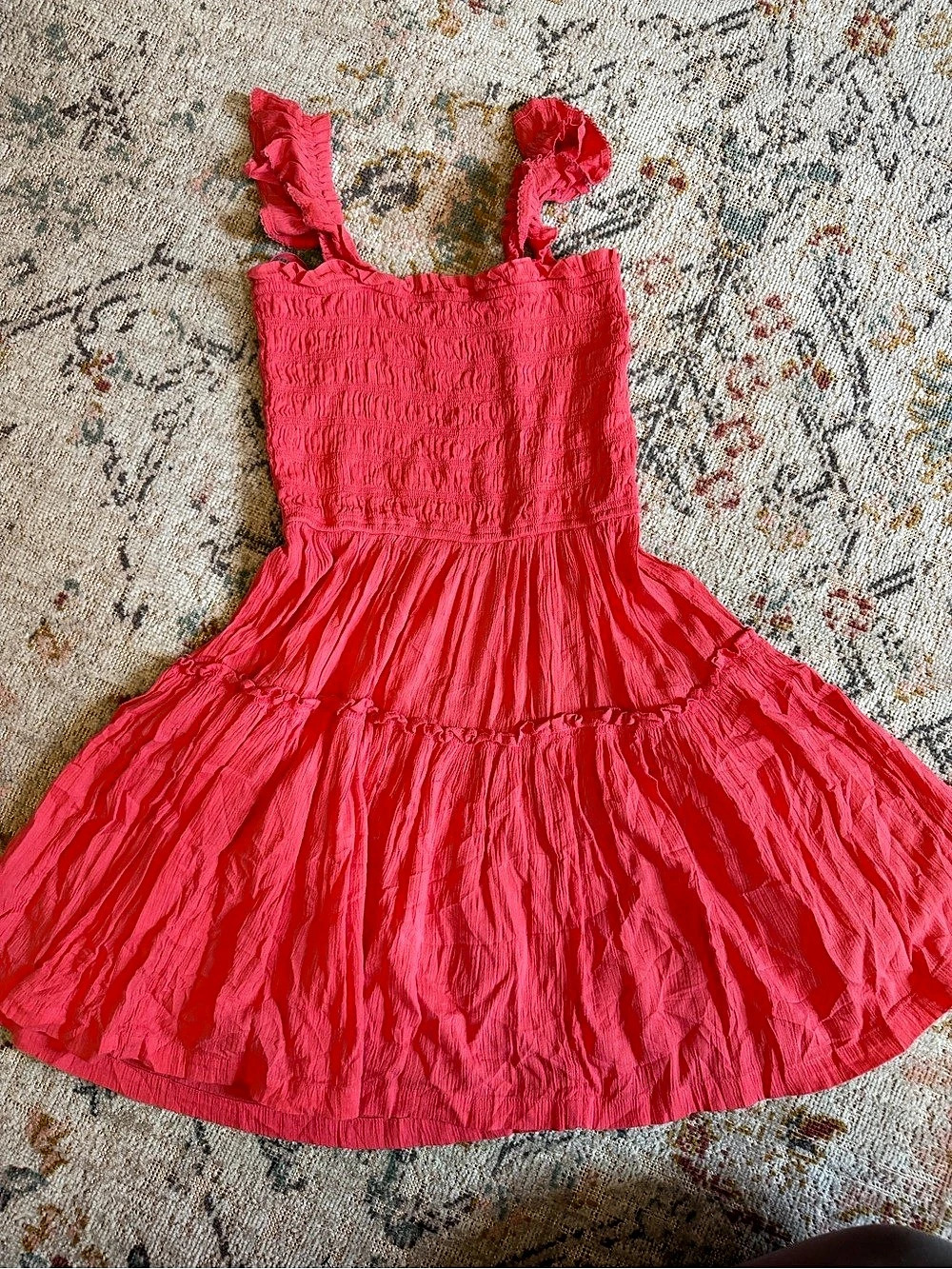 Aerie Pink Ruffle Strap Casual Dress